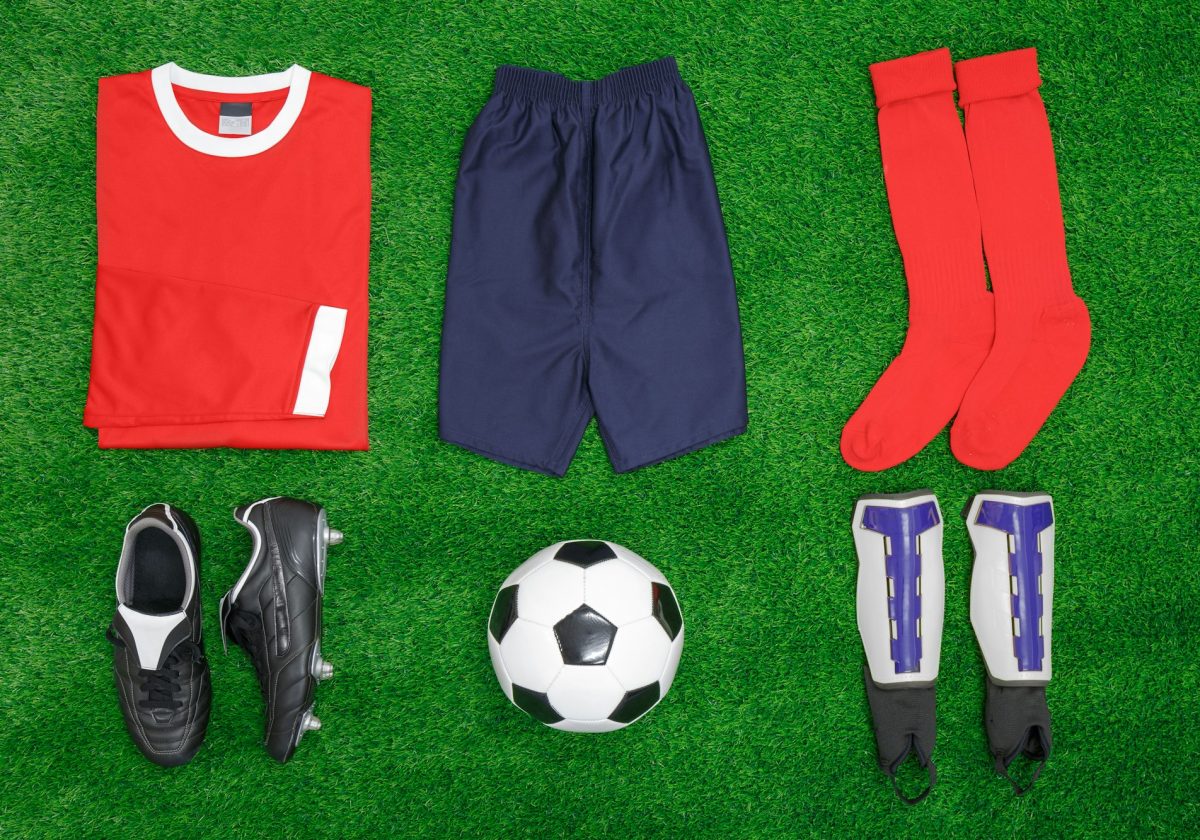 Football Soccer flat lay